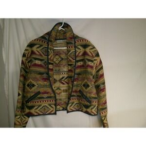 Vintage Carolina Colours Women's Tapestry Jacket Aztec Southwestern Print Size M